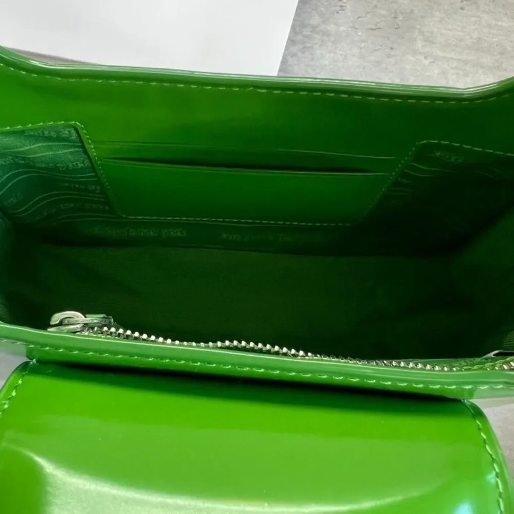 Kate Spade New York Green Spazzolato Leather Sam Icon Mini Hobo Bag Womens